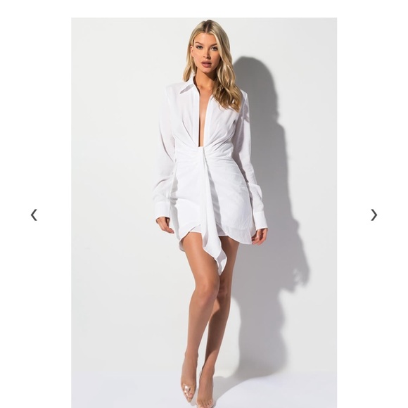 NWT AKIRA LINEN LONG SLEEVE SHURT DRESS🔥 - Picture 4 of 10
